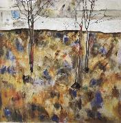 Egon Schiele Winter Trees France oil painting artist